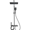 Space Aluminum Shower System,LED display Matte Gray Pressurized Shower Bath Shower Set Home Bathroom Drizzle System Set 4