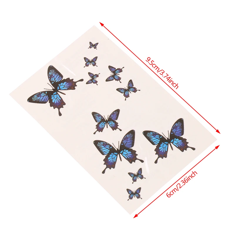 68 Fake-Tattoos Schmetterlinge & Blumen – Temporäre Wasserfeste Tattoos Für Frauen, Mädchen, Erwachsene, 3D-Aufkleber Für Arm, Hals, Schulter
