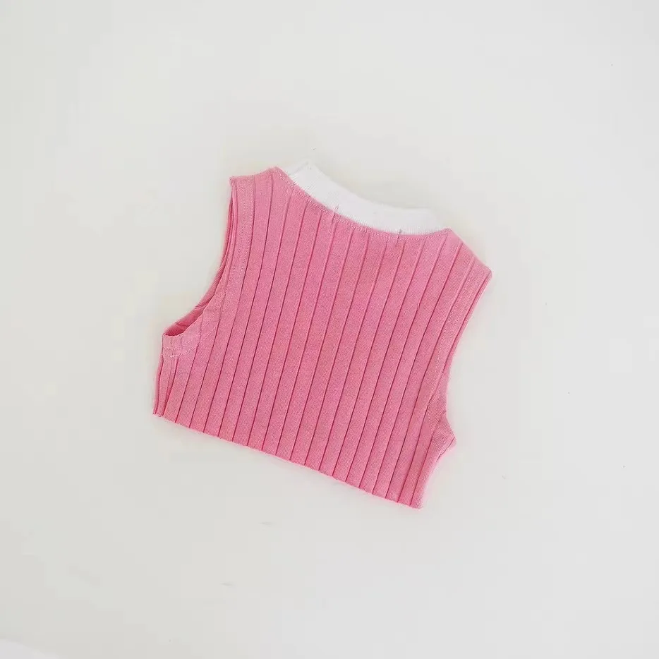 Baby Girls Sleeveless T-shirts Kids Letter Camisole Toddler Underwear Tank Tops Summer Children's Clothing Korean Style