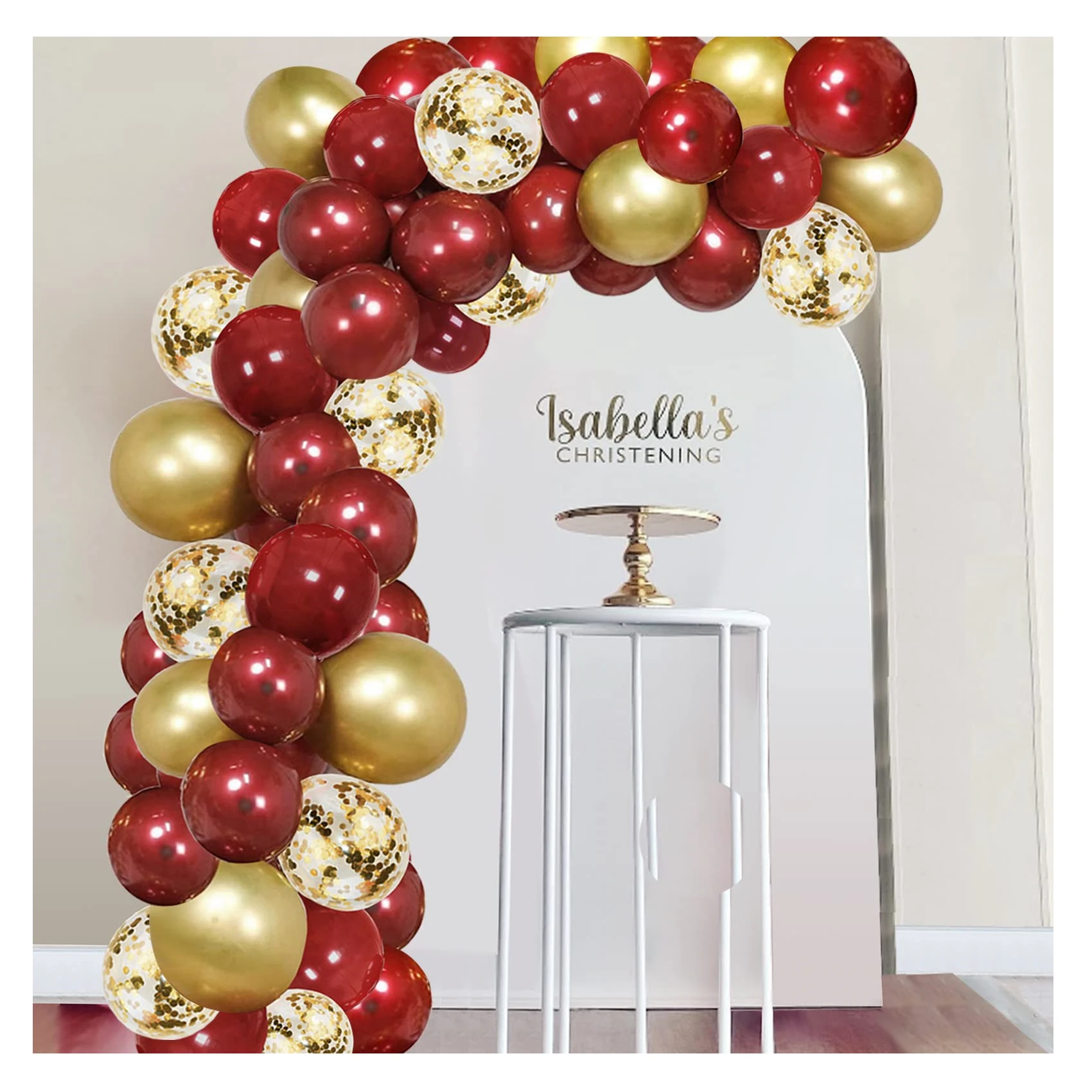 

70pcs Red Gold Confetti Latex Balloons Garland Arch Kit Birthday Wedding Anniversary Party Decorations