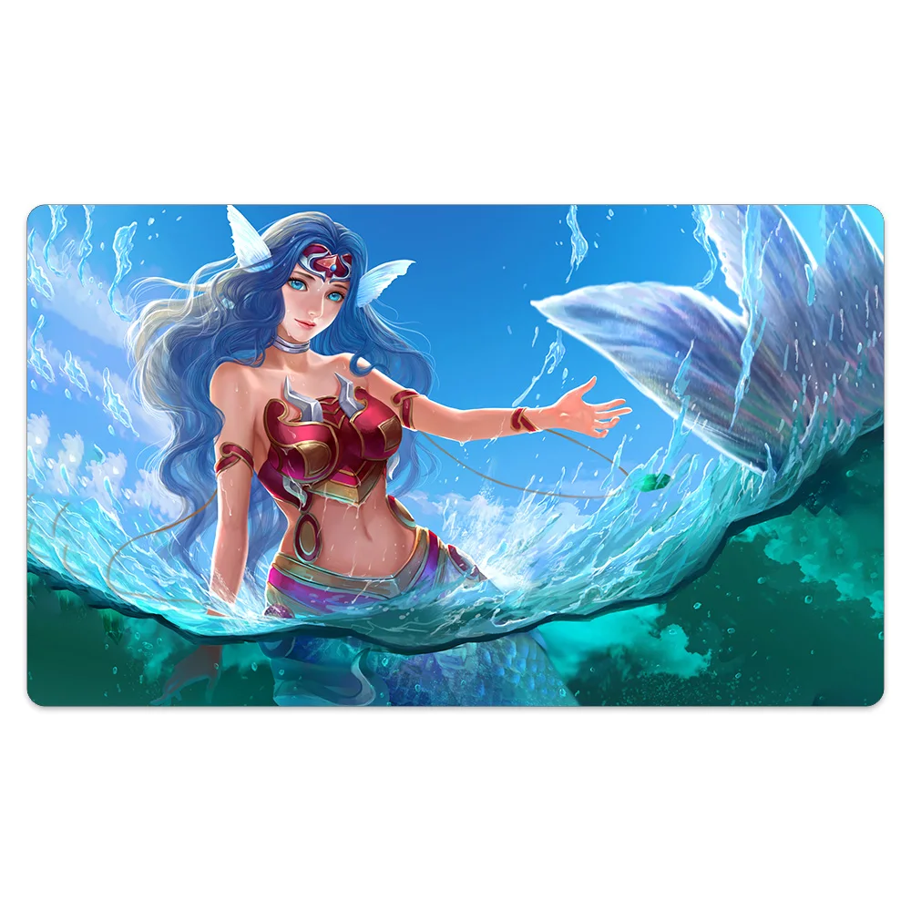 

Mermail Abysslinde Board Playmat TCG MERMAIL Table Mat Compatible for YGO Card Playmat Standard Rubber Playmat+Dustproof Bag