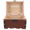 Retro Love Lock Money Bank Vintage Wooden Treasure Chest Kids Safe Jewelry Storage Size Heart Lock Piggy Bank Gifts 3
