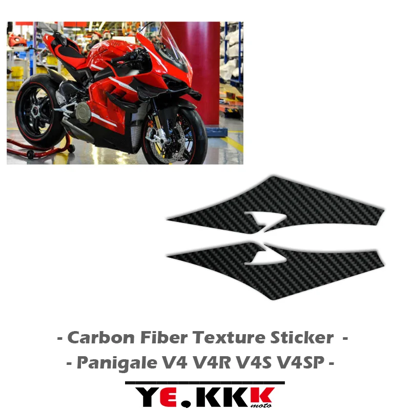 For Ducati Panigale V4 V4S V4R V4SP New Carbon Fiber Textured Fairing Sticker Decal Head Shell High-quality high quality rubber pad remote key shell replacement for hyundai tucson santa fe solaris i20 creta elantra ix35 ix45