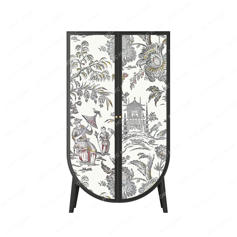 

One-Piece Installation-Free Wardrobe Household Bedroom Solid Wood Internet Celebrity Cabinet French Furniture Cabinet