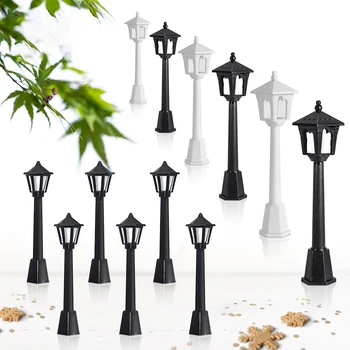 10 pezzi lampione in miniatura modello in plastica casa delle bambole micro paesaggio giardino mini lampione modello lampione in miniatura 1