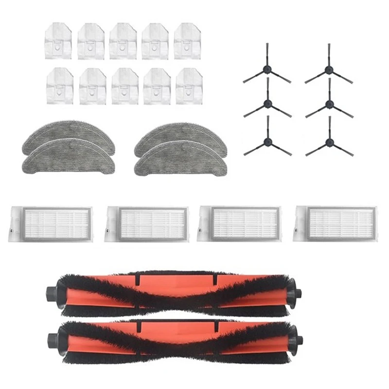 

Robot Vacuum Cleaner Roller Brush Side Brushes HEPA Filters Accessories Kit For Roidmi Eve Plus