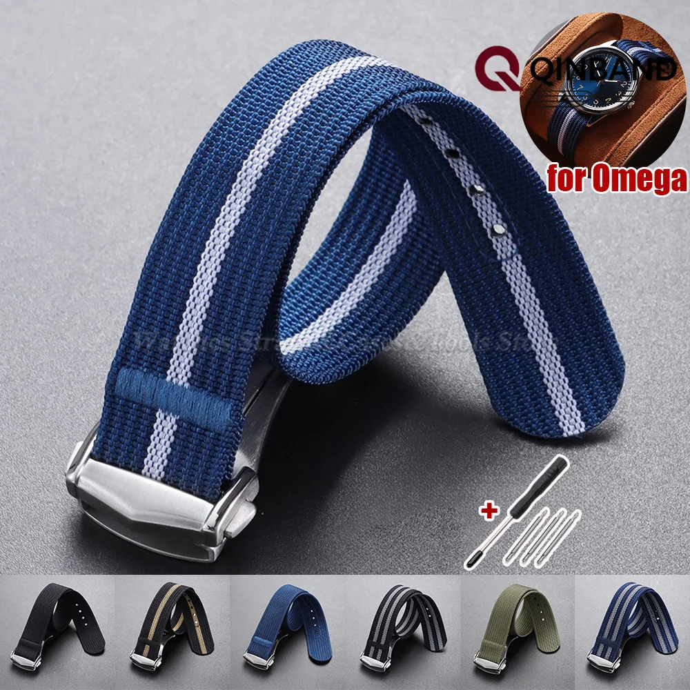 Waterproof Canvas Nylon Watch Strap with Folding Buckle – Sporty Unisex Design