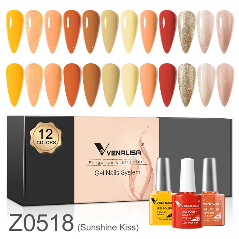 Venalisa Aarde Bruine Herfst Kleur Collectie Nagelgellak Weken Van Uv Led Gellak Volledige Dekking Prachtige Gelnail Manicure