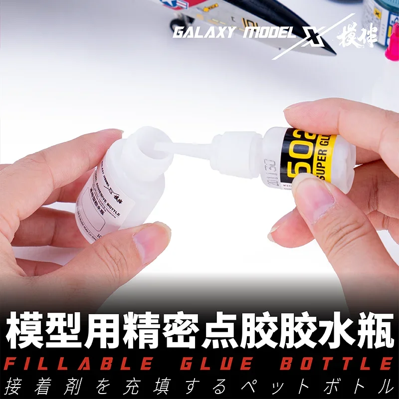 Galaxy Tool Fillable Glue Bottle Combo Model Adhensive Bottle with 0.2 0.3 0.6mm Head for Model Figure Making Tool DIY