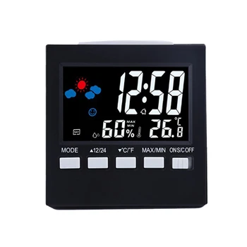 Multi-functional Weather Station Clock Thermometer Hygrometer Calendar Digital LCD Display Temperature And Humidity Meter