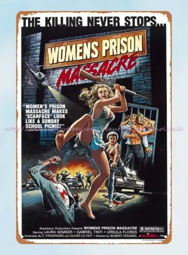 Оловянная табличка на стену с изображением женщины из сериала бойня 1983