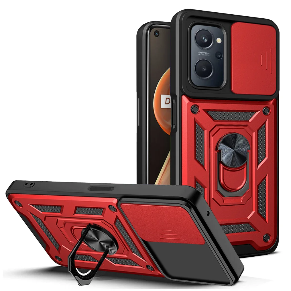 OPPO A96 케이스 OPPO A76 커버 OPPO A36 A76 A96 4G 마그네틱 링 홀더 아머 폰 케이스 슬라이드 카메라 보호 백 커버