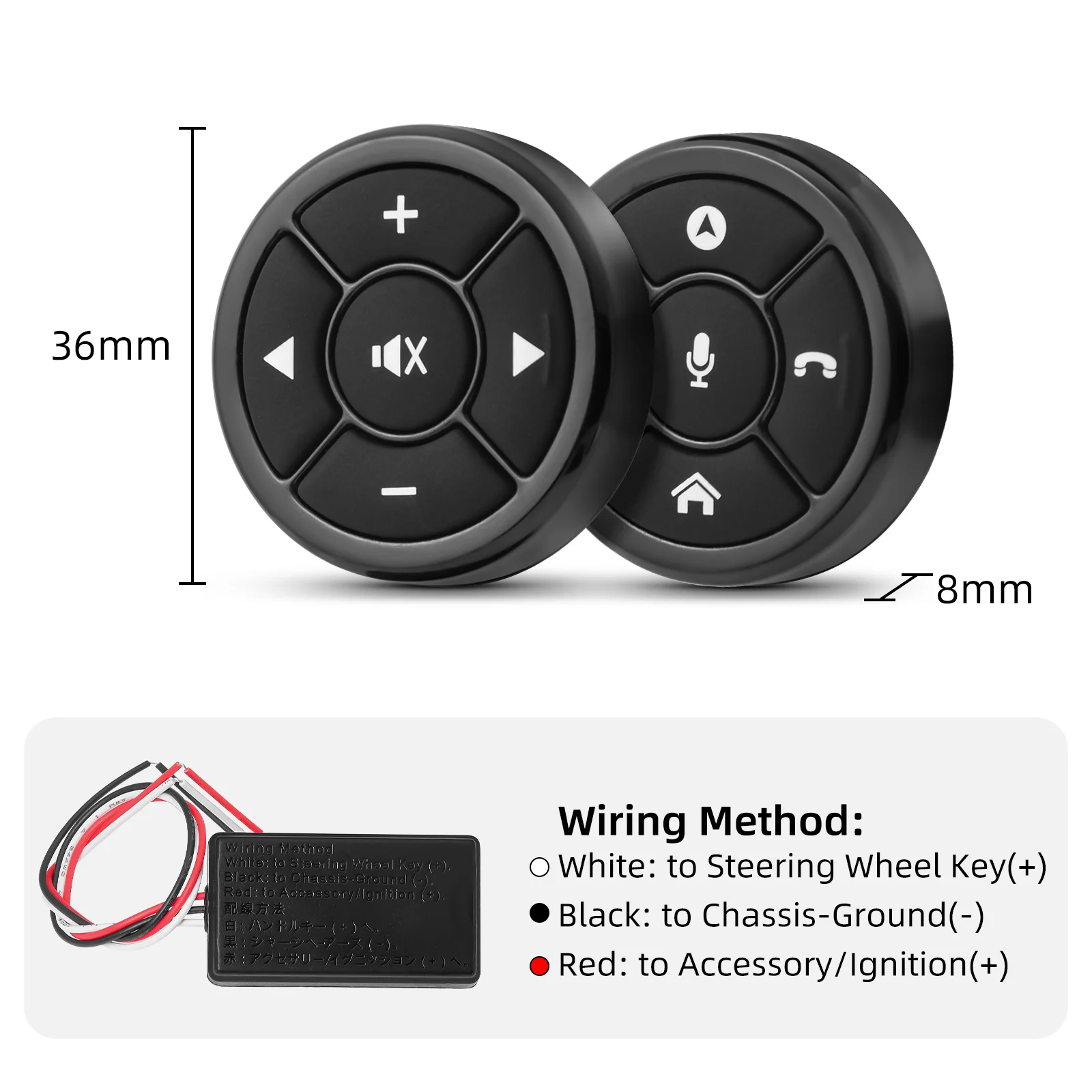 Universal 10 keys Steering Wheel Control Button Wireless Car Accessories Music GPS Navigation Radio Remote Control Buttons