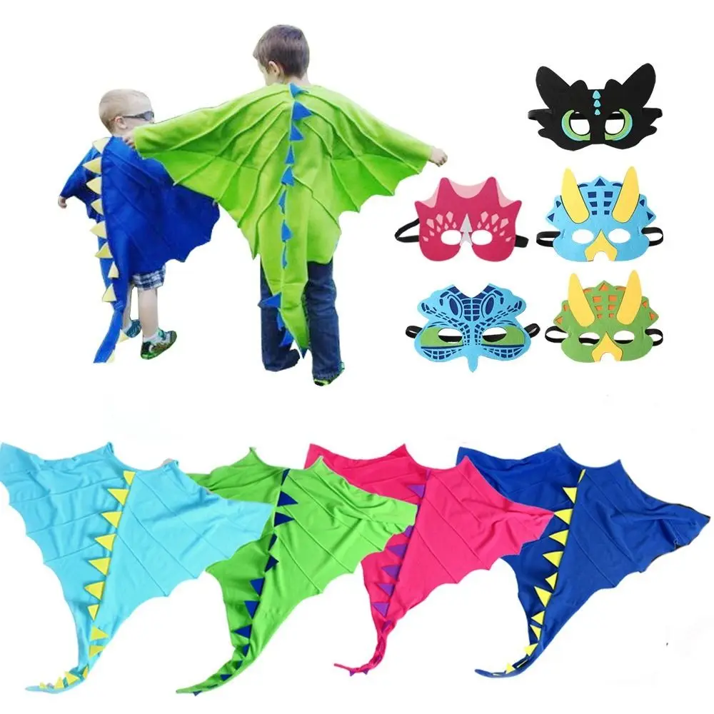 Dinosaur Costume Cape Child Costume Dragon Dress Up Girls Boys Halloween Birthday Party Favors