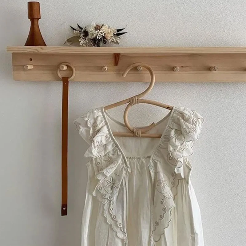 Rattan Hanger Handmade Rattan Coat Rack for Kids Adult Coat Rack Garments Organizer Dress 's Hanger Wall Hooks Children's Hanger 3