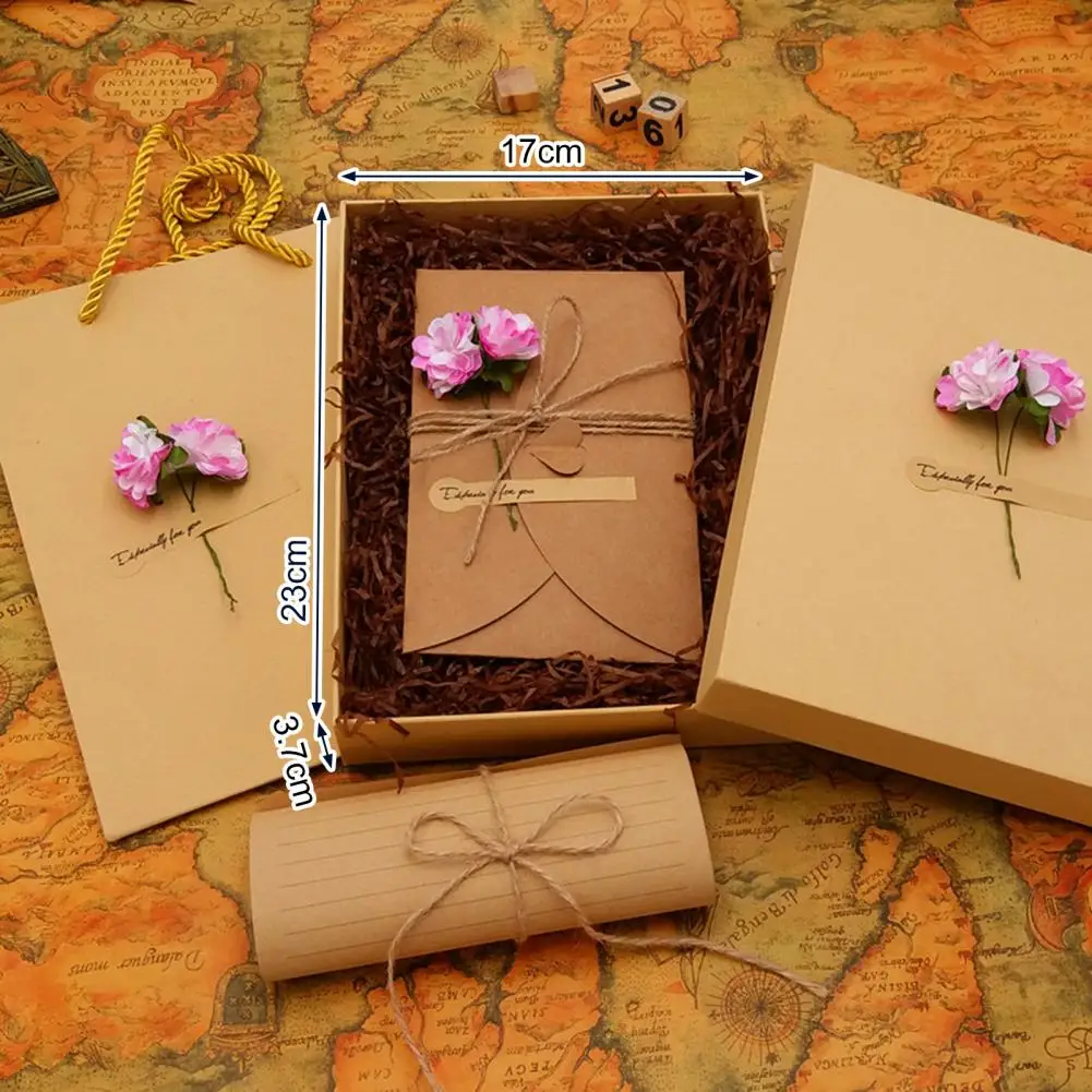 Letter Paper Envelope Set Romantic Vintage Style with Flowers Decoration Clear Line Smooth Writing Letter Envelopes