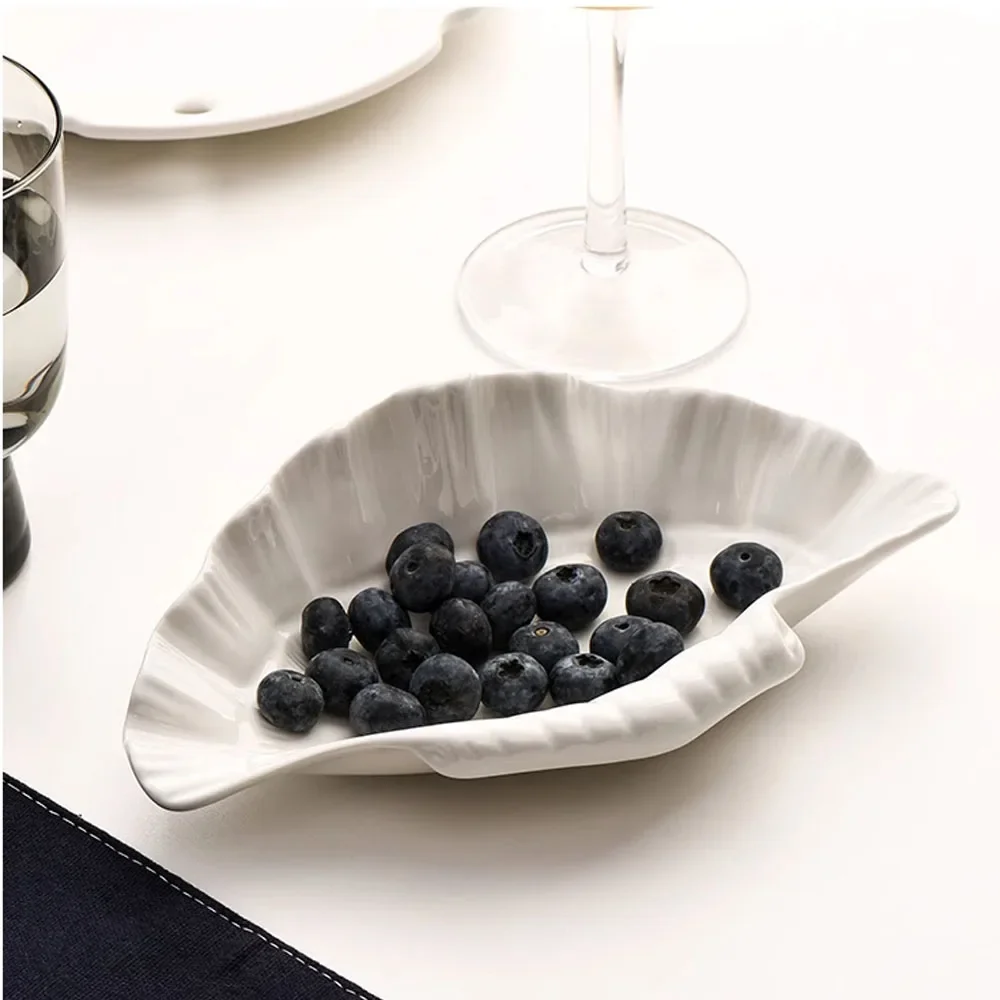Nordic Ins Shell Shape Ceramic Plate Ornaments Living Room Bedroom Jewelry Storage Fruit Plate Crafts Birthday Gift Decoration 5