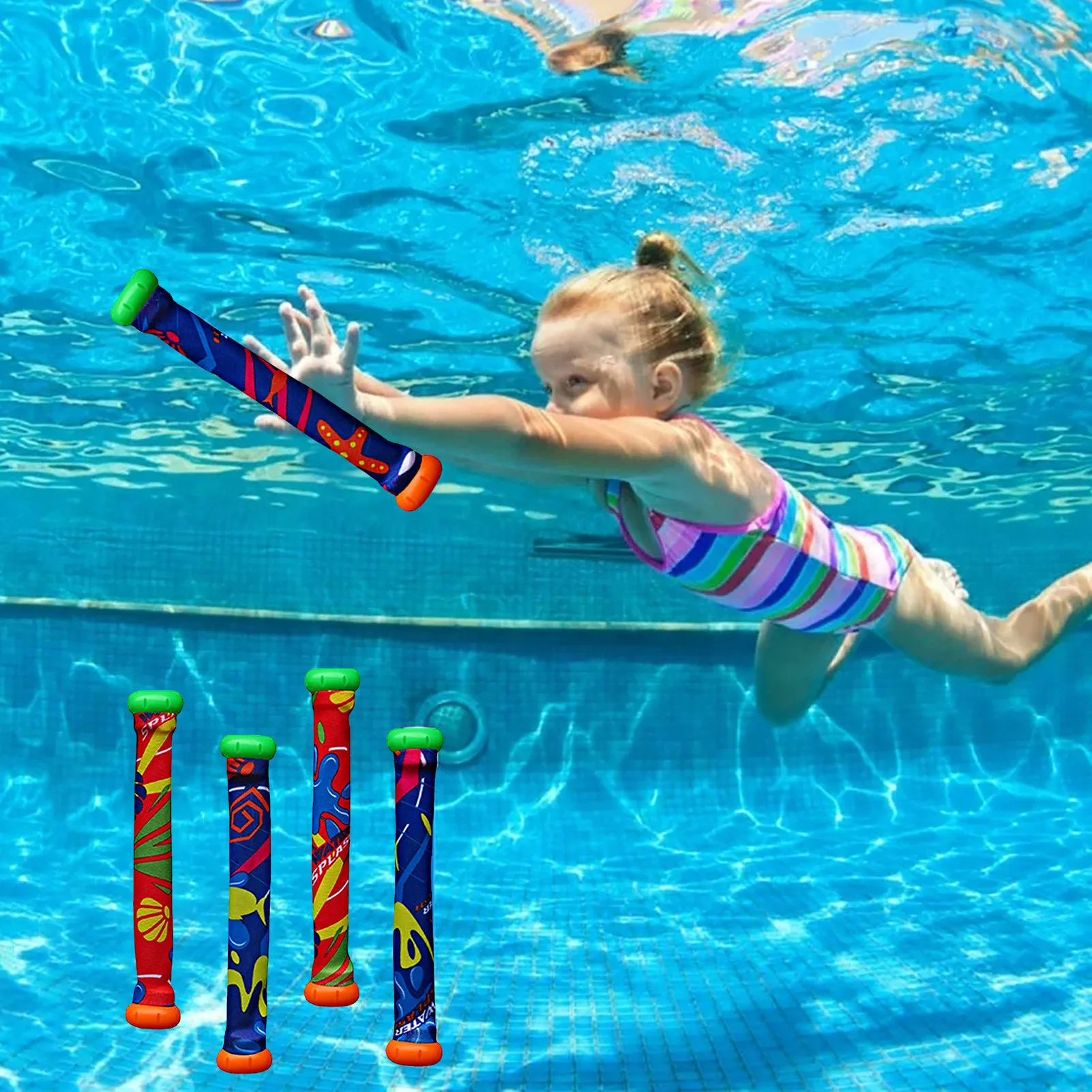 Pool Diving Sticks Pool Games And Pool Toys For Kids Ages 8-12 5pcs Multicolor Diving Stick Toy Dive Toys Pool Toys Underwater