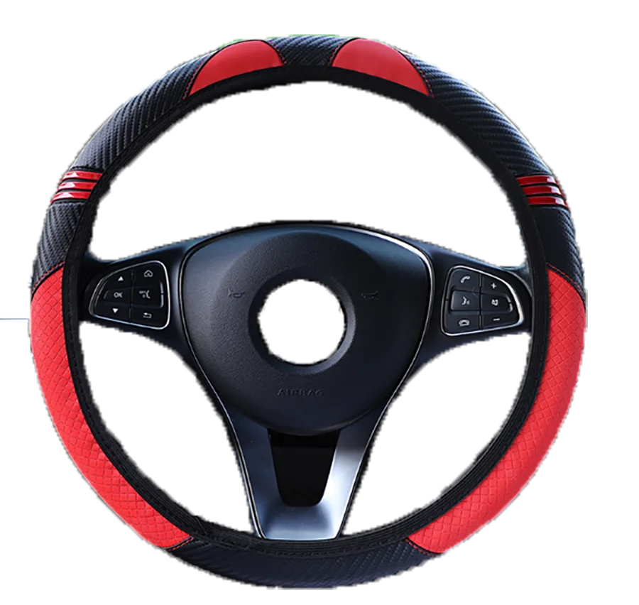 

15" Car Steering Wheel Cover leather Little Monster 38cm Anti-slip Wheel Cover Car Styling Car Accessories for Women