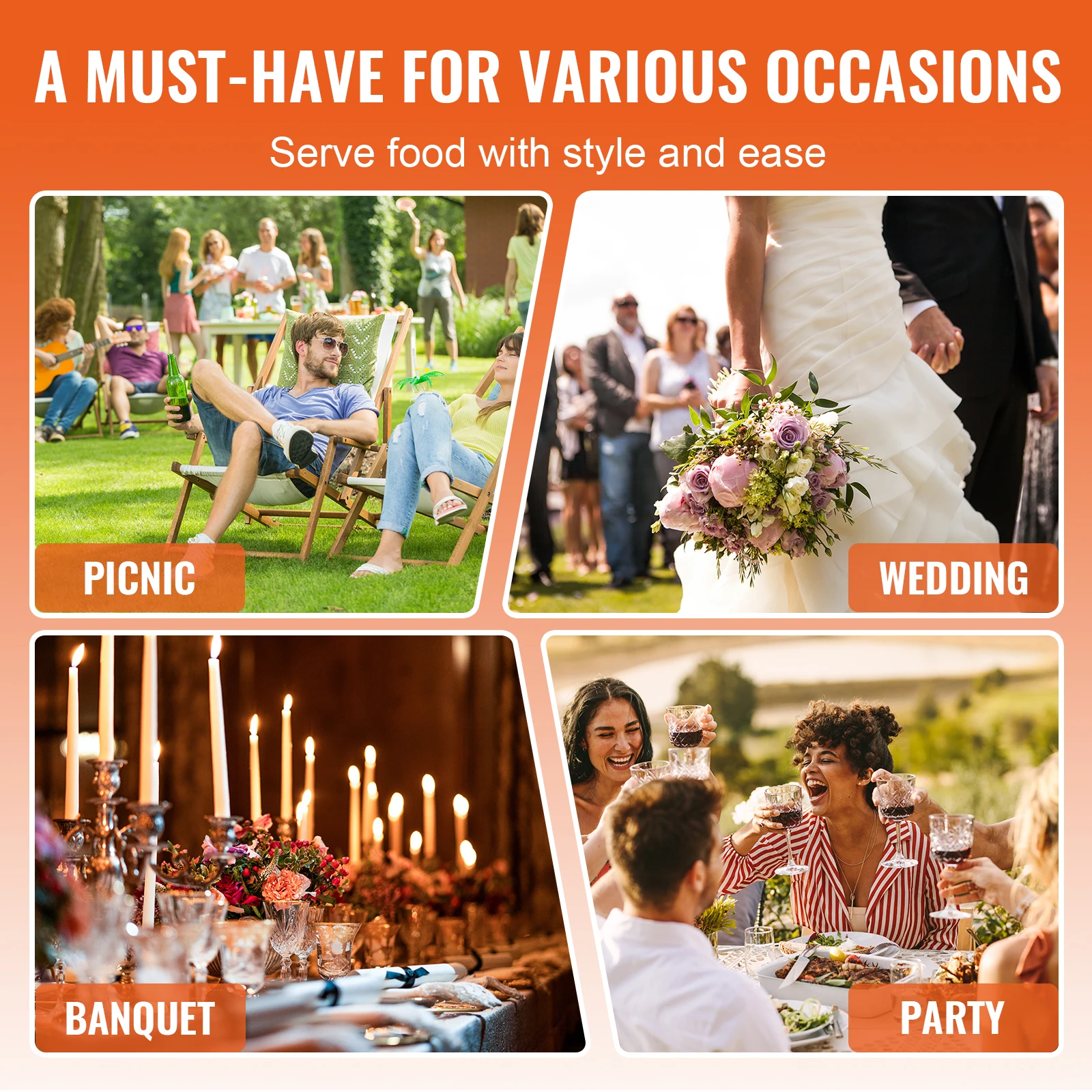 2/6 Packs 8QT Rectangle Chafing Dish 6