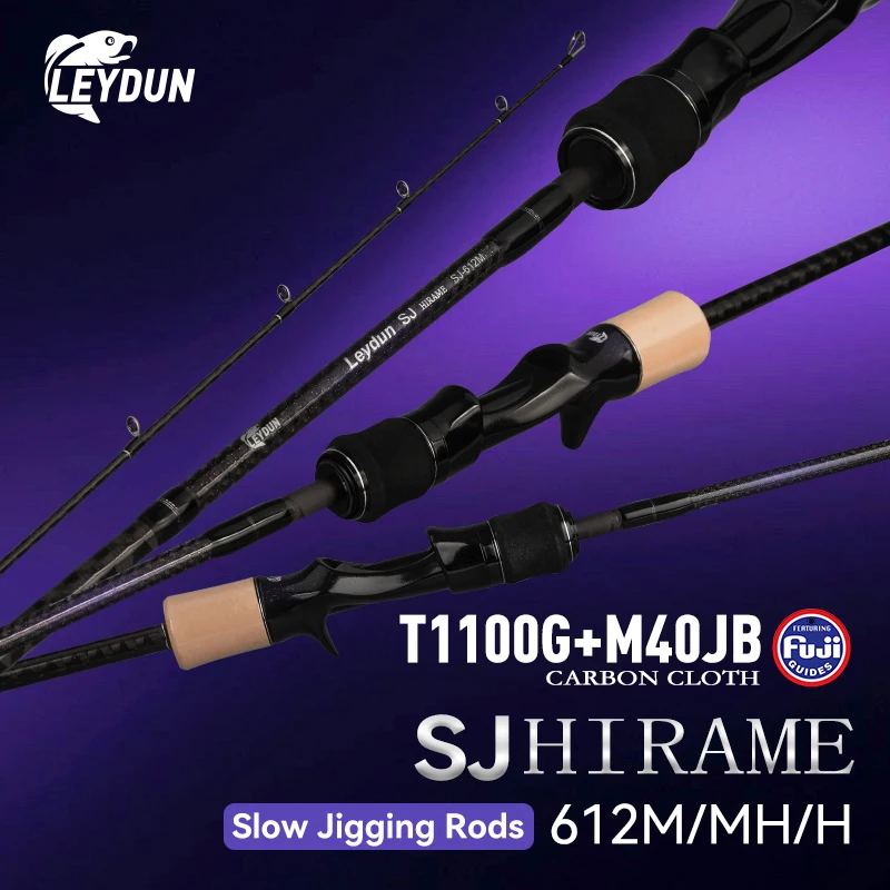 Canne slow jigging LEYDUN 2026 SJ 1.85m T1100 pour pêche en mer - Action MH/H pour jigs lourds