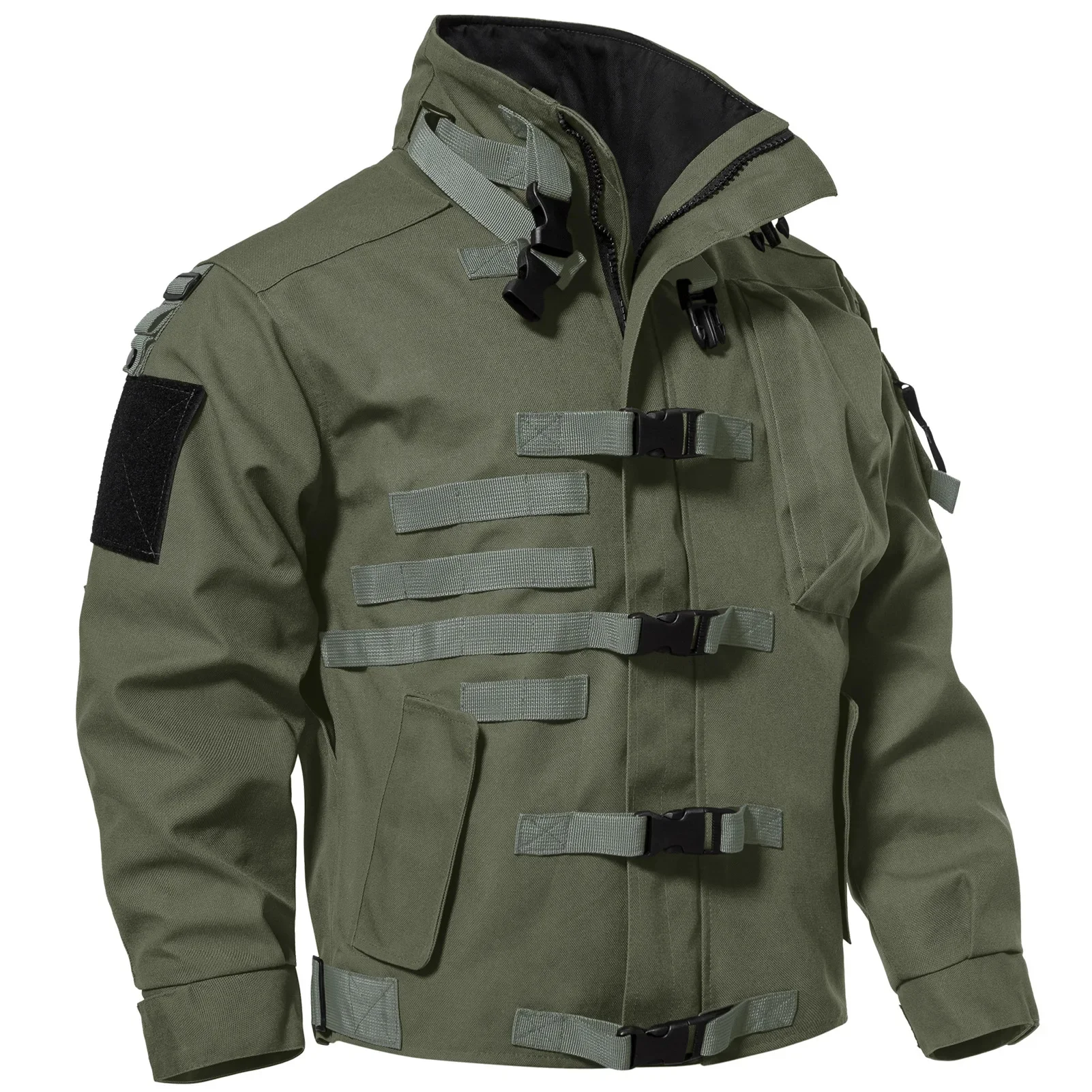 

Military Tactical Jacket Mens High Quality Waterproof Wear-resistant Multi-pocket Bomber Jackets Outdoor Hiking Windproof Coat