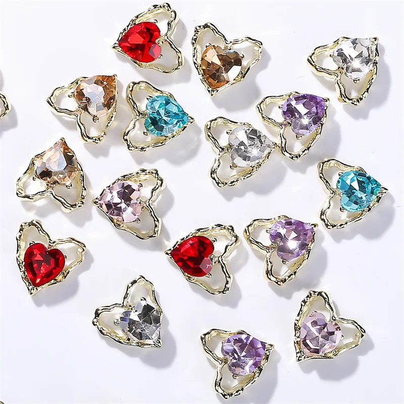 

10pcs Nail Art Metal 3D Charms Luxury Jewelry Love Butterfly Alloy Nail Decorations Parts For DIY Nail Crafts Heart Accessories