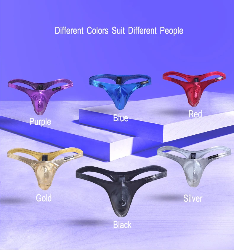 Description Picture 4 of itemMen Thongs Sexy Underwear Faux Leather Male Underpants G-string Thongs Gay Panties