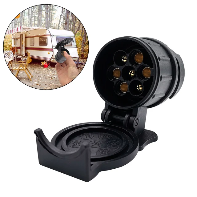 13 Pin To 7 Pin Adaptor  Socket Towing Electric Towbar Trailer Caravan Motorhome 600x600