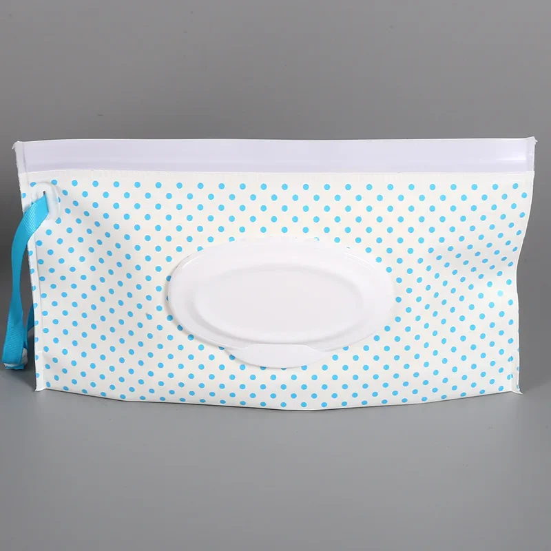 EVA Baby Wet Wipe Pouch Portable Wipes Holder Case Flip Cover Snap-Strap Reusable Refillable Cosmetic Pouch Tissue Box