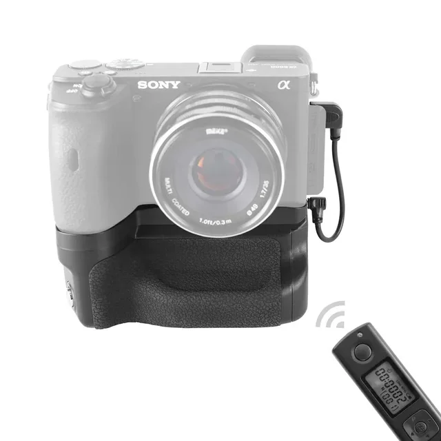 MEIKE Pro Battery Grip for A6600|Built-in 2.4G Remote & LCD Timer for Vertical
