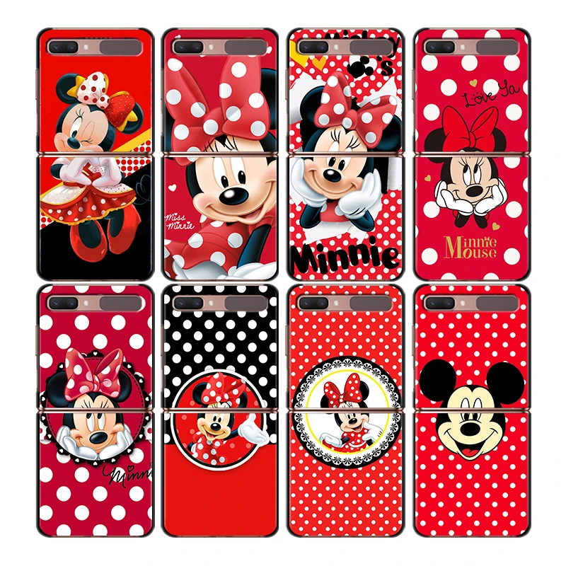 galaxy z flip3 5g case Shockproof fashion mobile hard shell Cover Disney Minnie Mouse Point For Samsung Galaxy Z Flip 3 5G Black Fundas Phone Case galaxy z flip3 phone case