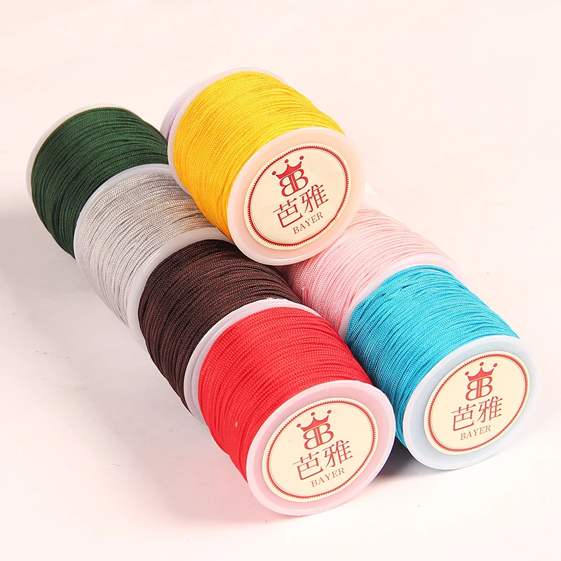 1 Roll Abrasion Resistant Solid Nylon Braided Cord For Handmade