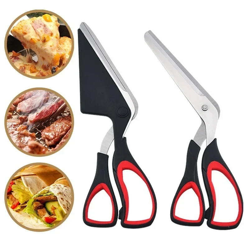 Pizza Scissors Professional Detachable Sharp Stainless Steel Blade Cutter Spatula Slicer Tools