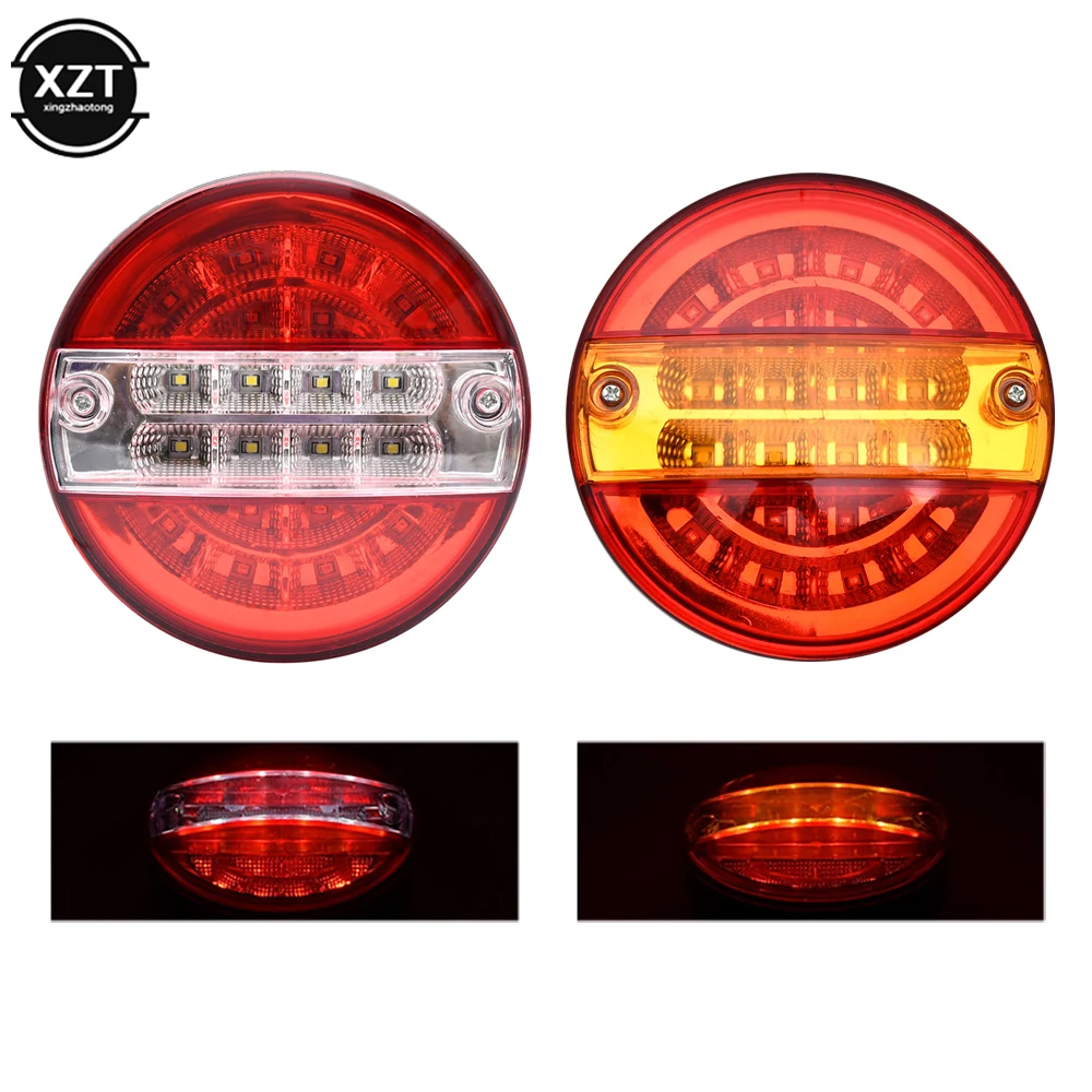 

1 Pcs LED 24V Car Truck Tail Light Rear Stop Indicator Brake Light Round Turn Signal Trailer Caravan Van Lorry Camper