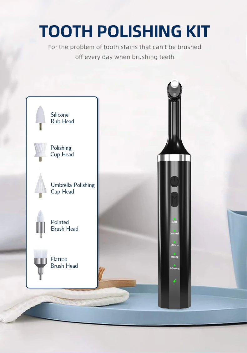 Description Picture 2 of itemTooth Polisher Teeth Cleaning with 5 Cleaning Modes Removes Tartar and Dental Calculus Electric Tartar Polishing Kit Tooth Clean