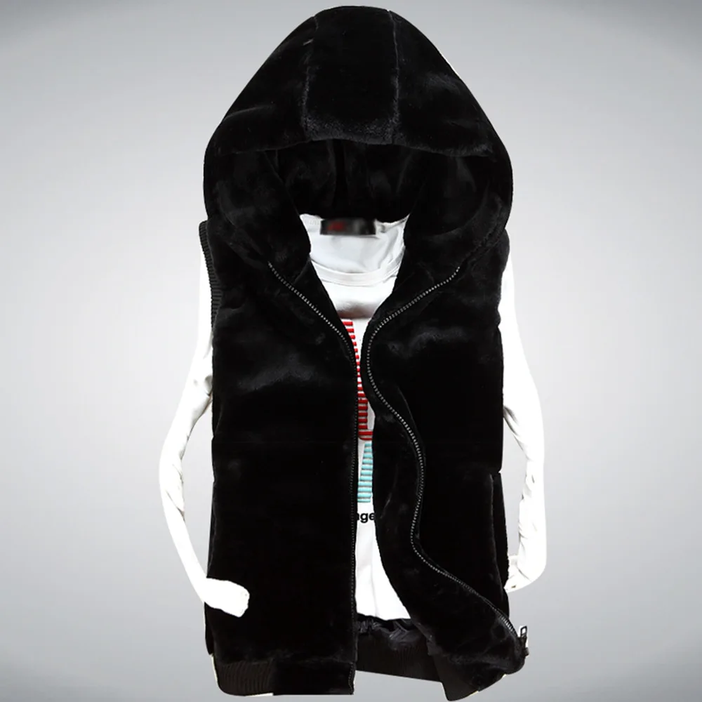 ZOZOWANG 2023 Autumn Vest Men Winter Thick Men's Vest Jacket Warm Fleece Casual Sleeveless Hooded Vest Male Vest Coat Outwear