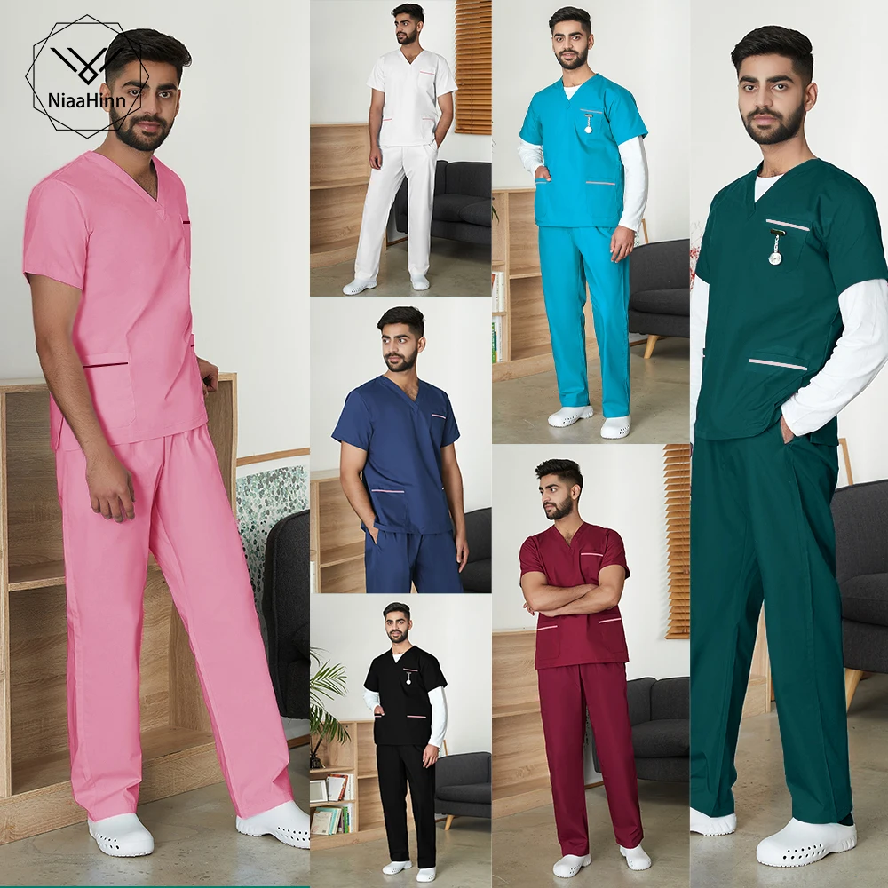 

Dentist Work Suits Pet Veterinary Nurse Tops+Pants Scrub Clothes Spa Pharmacist Uniform Medical Doctor Workwear Wholesale Prices