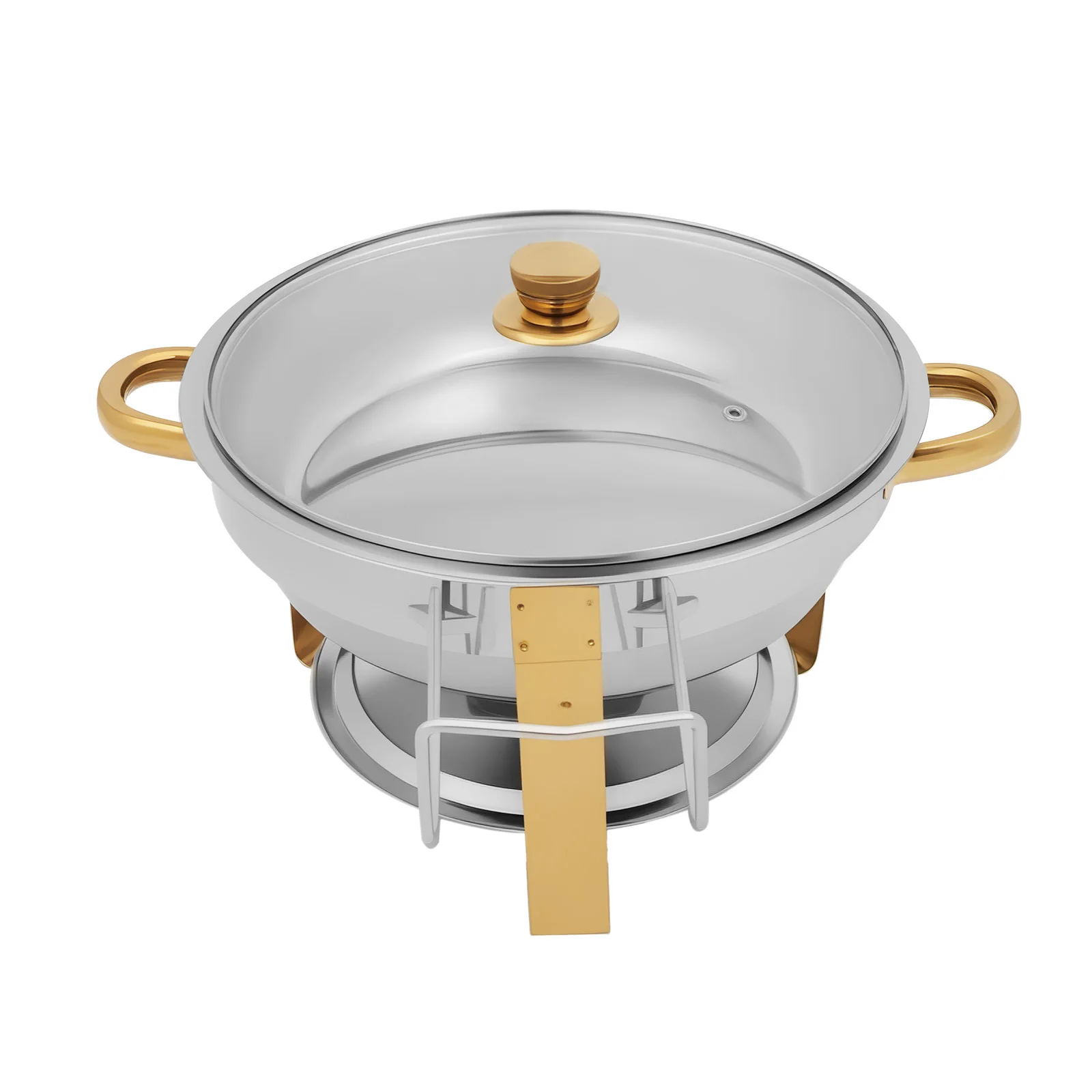 5L runder runder Speiseherd, runde Chafers- und Buffetwärmer-Sets aus Edelstahl für Restaurants, Cafeterias, Hotels usw – Detail 13