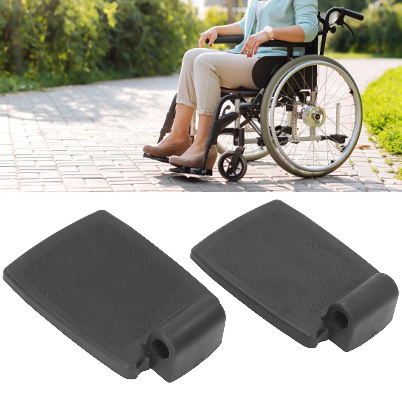 2pcs Wheelchair Foot Pedal Wheelchair Footrest 19 Tube Elevating Legs Textured Surfaces Universal Foot Pedal Replacement Parts
