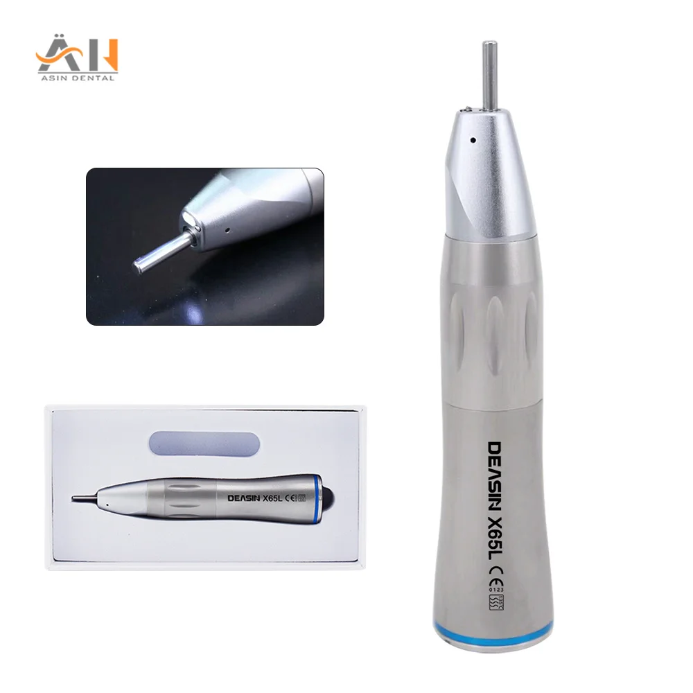 

Dental Fiber optic led straight handpiece X65L 1:1 blue ring with internal water spray for electric micromotor dental tools