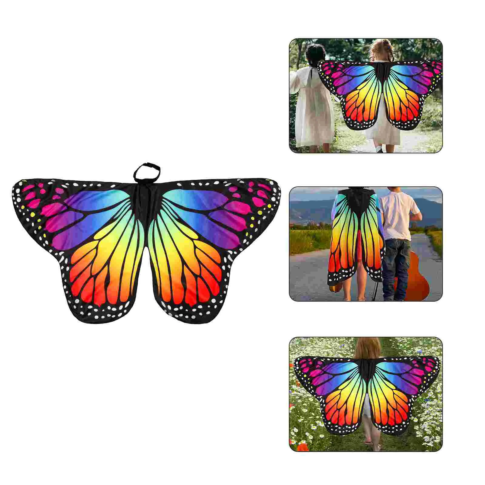 

Butterfly Shawl Stage Performance Cape Party Accessories Dress Festival Costume Polyester Beach