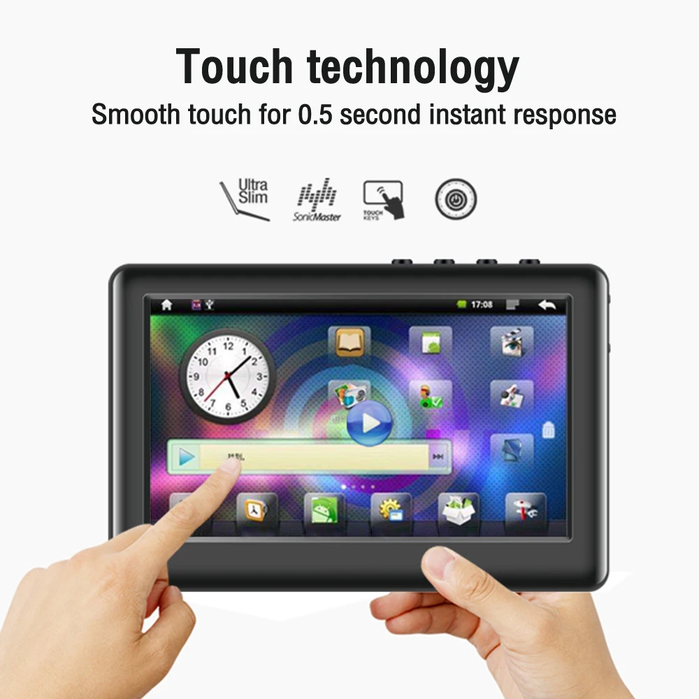 MP4 Player Music Player Mini Media Player HD 8GB MP5 Player 5 inch Long Standby Touch Screen Reproductor Mp4 Player MP3 E-book Reading Game 3200mA Video Card