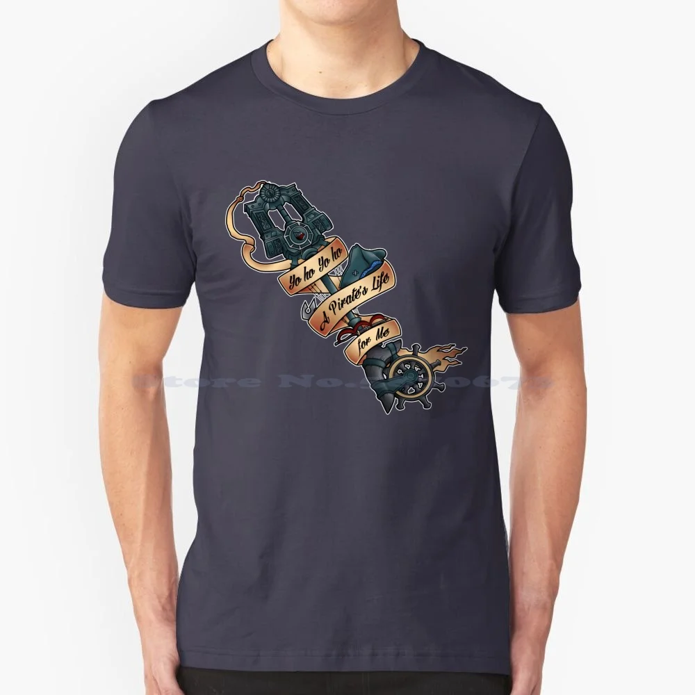 Una Vita Dei Pirati/Kingdom Hearts 3 T Shirt 100% Cotone Tee Kingdom Hearts Sora Keyblade Pirates Tattoo Riku Kairu