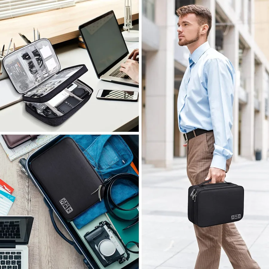 Compact Waterproof Storage Pouch for Digital Accessories and Cables