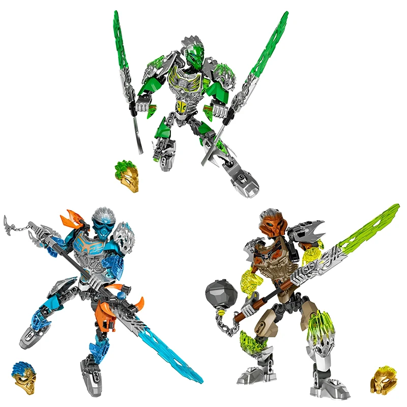 Bionicle Series Golden Mask Master Skull Warrior Building Blocks Hero Factory Fit Robot Bricks Toys For Boys Kids Christmas Gift 4
