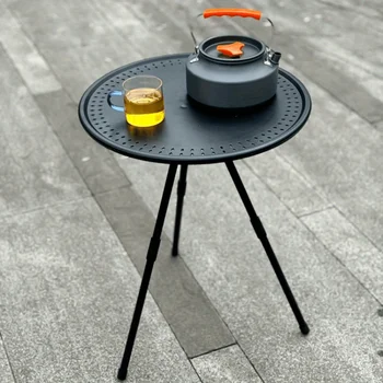 Portable Picnic Camping Table Adjustable Small Round Table Outdoor Aluminum Alloy Folding Table Lightweight Coffee Table 2