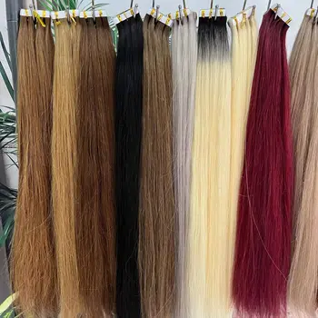 Tape in Hair Extensions for Women Invisible Seamless Remy Vietnamese Hair 100% Real Human Hair Straight Extensions Weft Adhesive 1