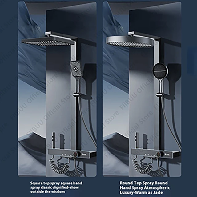 Rain Shower System มัลติฟังก์ชั่นชุดฝักบัวปรับได้หัวฝักบัวแรงดันสูง Combo Shower Sprayer อุปกรณ์ห้องน้ํา 1