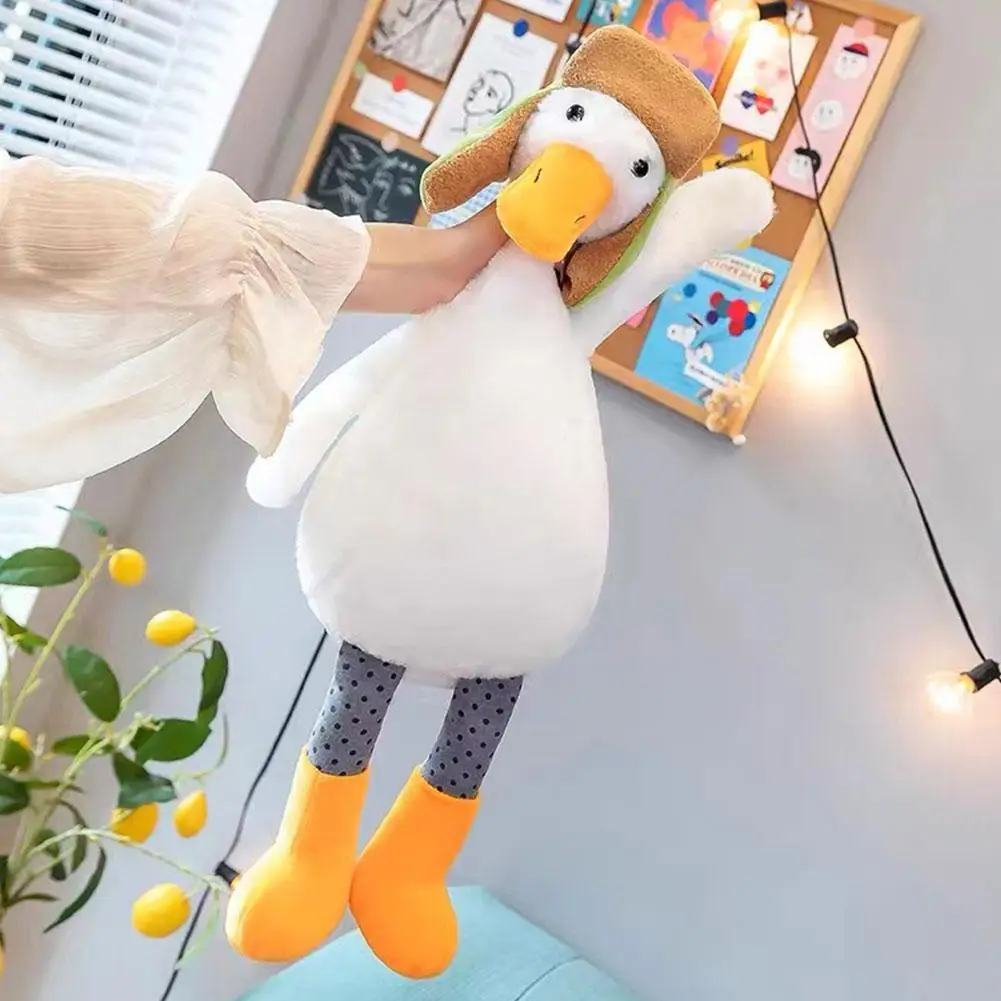 

53 см Милая мультяшная большая гусиная плюшевая игрушка со звуком искусственные плюшевые подарки утка животное белая пушистая Детская кукла головной платок A3P1